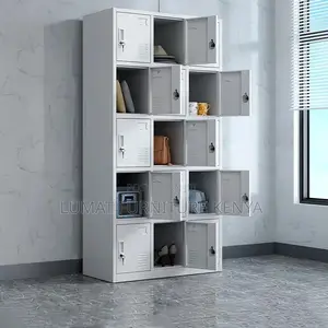 Metallic 15-Locker Office Cabinet – Durable Secure