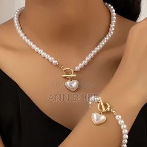 Pearl Jewellery Set High Quality Necklace and Bracelet