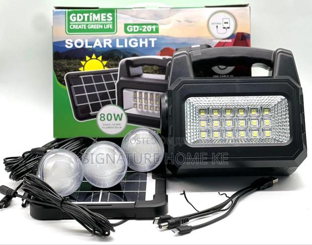Gdtimes Solar Light With Bulbs - main view