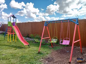 Mini Slide Two-Seater Swing for Kids