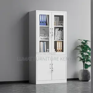 2-Door Half Glass Filing Cabinet – Office Storage