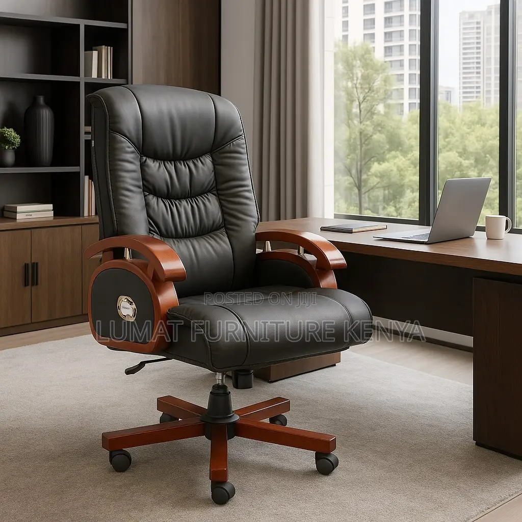 Luxury Leather Director’S Office Chair – Orthopedic Support