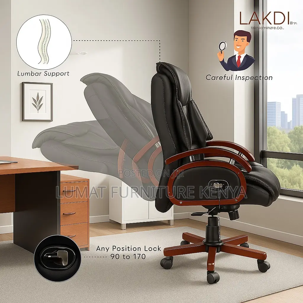 Luxury Leather Director’S Office Chair – Orthopedic Support