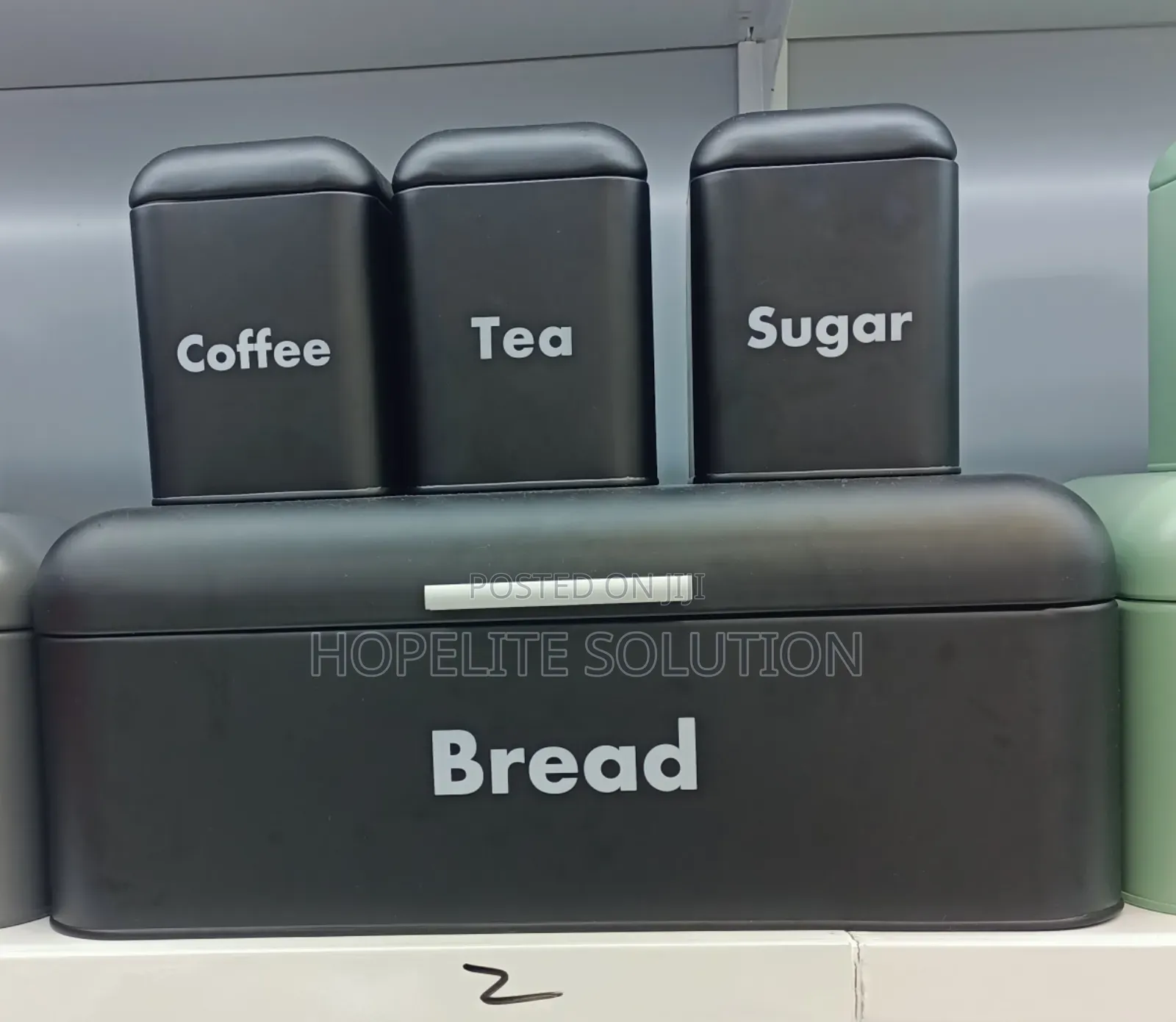 Bread Bin With 3 Canisters Set
