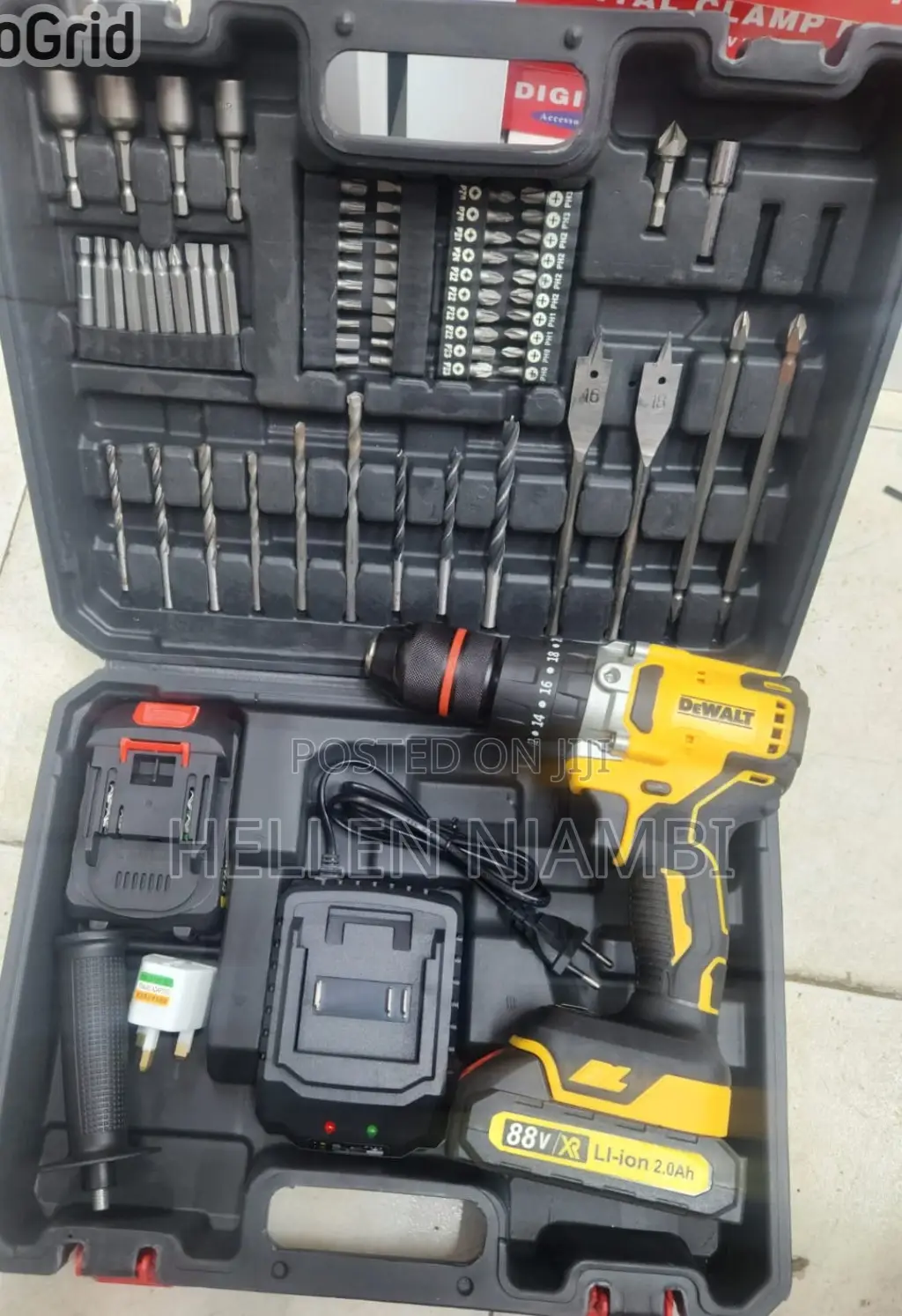 88 Volts Dewalt Cordless Power Drill Set With Accessories