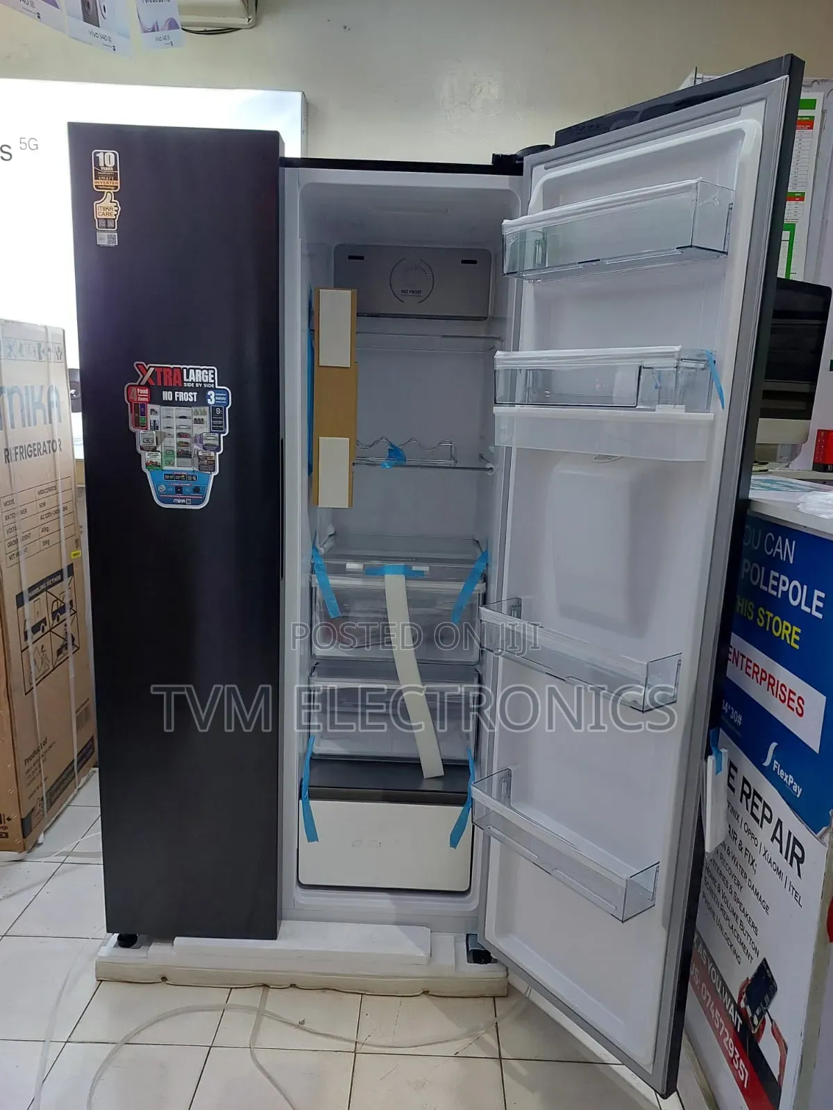 Mika Fridge, 595l, 2 Door Side by Side, No Frost, Inverter Compressor