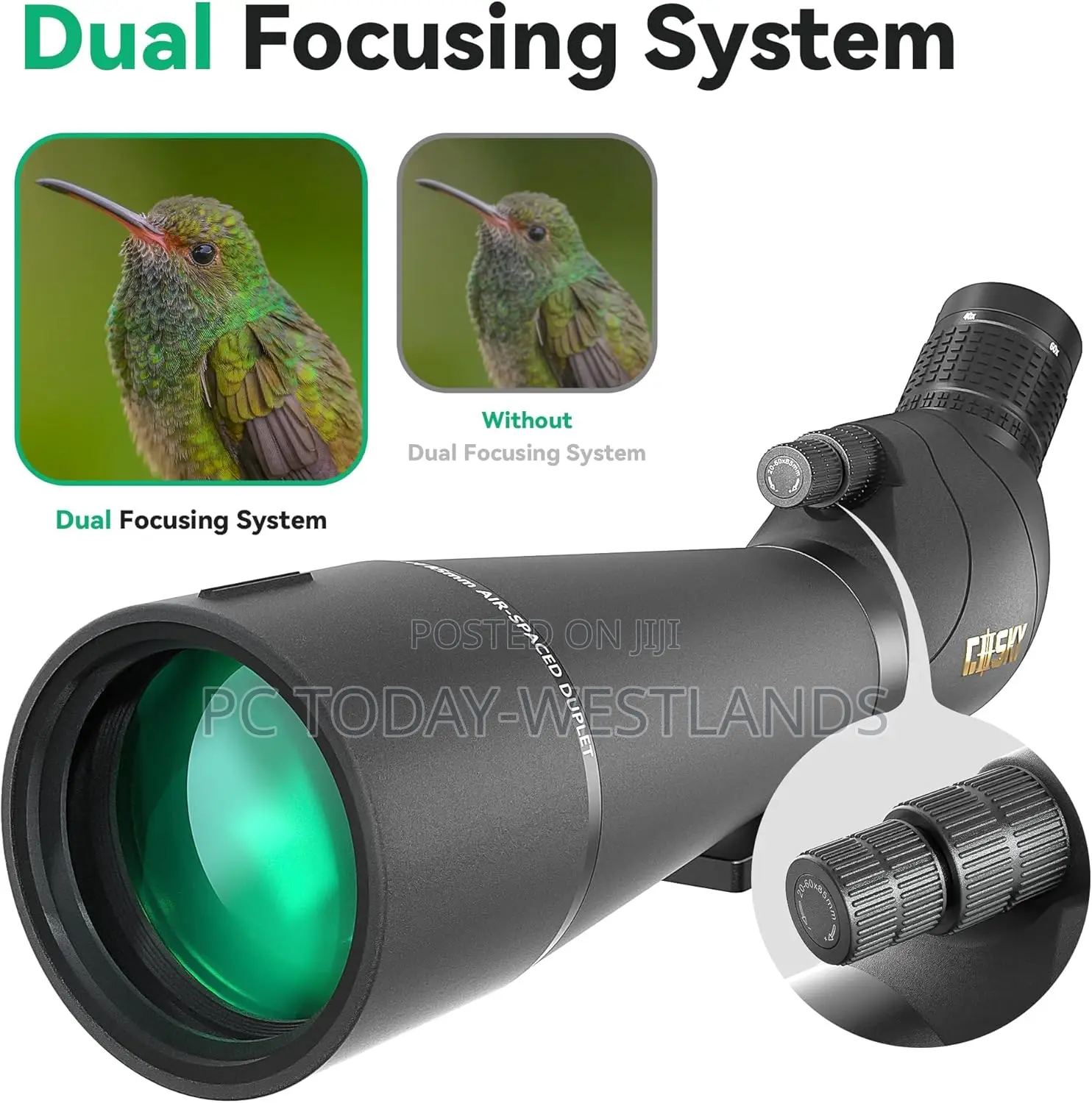 Gosky 25-75x85 Spotting Scope - Waterproof Spotting Scope With Tripod
