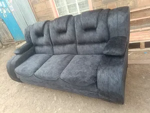Grey Semi -Recliner Sofa
