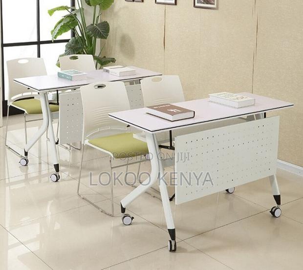 Office Desk : Quick-Fold White Conference Table - thumbnail 2