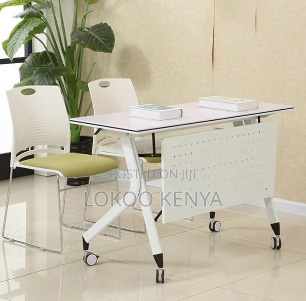 Office Desk : Quick-Fold White Conference Table - thumbnail 3