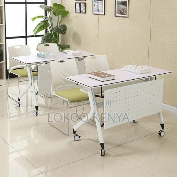 Office Desk : Quick-Fold White Conference Table - thumbnail 4