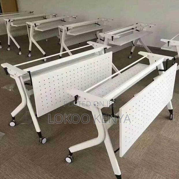 Office Desk : Quick-Fold White Conference Table - thumbnail 5