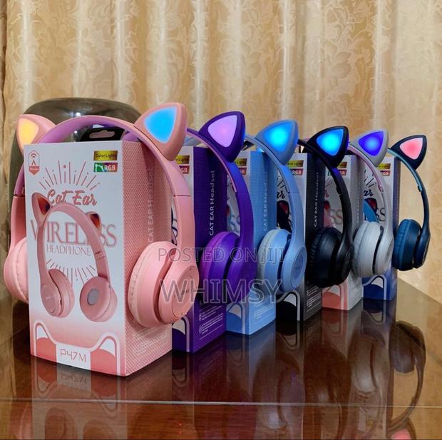 Led Lighting Cat Ear Bluetooth Over Ear Foldable Headphones - main view