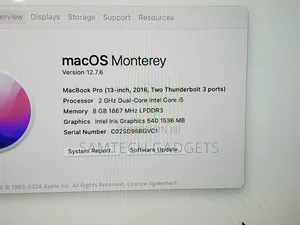 Laptop Apple MacBook Pro 2016 8GB Intel Core I5 SSD 256GB