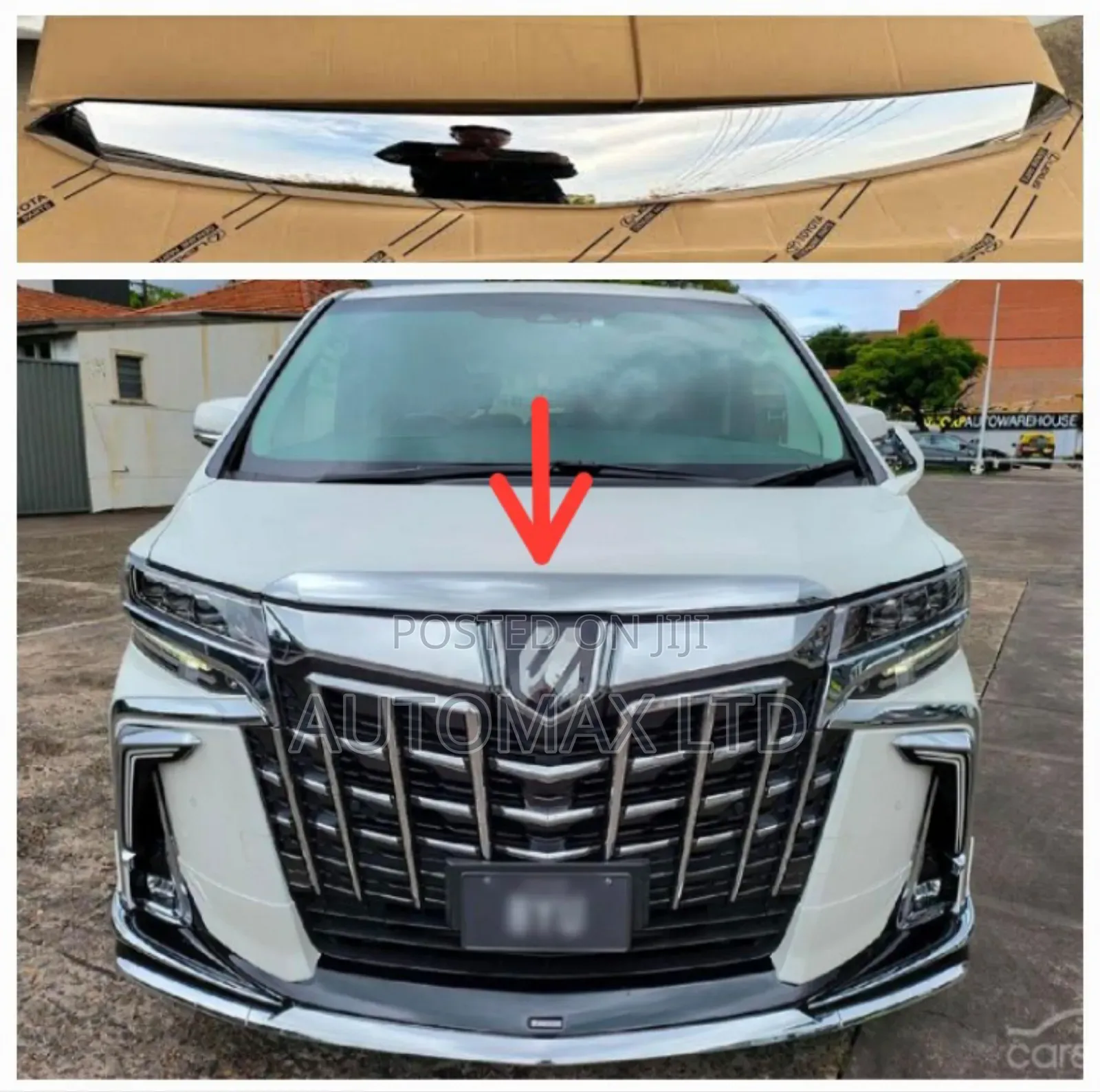 Front Bonnet Hood Chrome Garnish. For Toyota Alphard/Vellfire