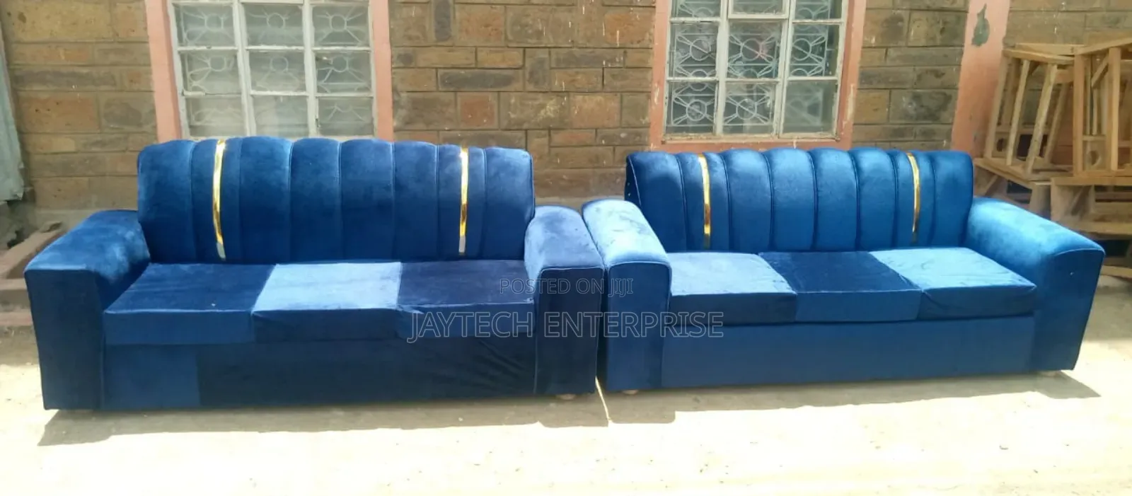 Navy Blue 3 Seater Sofa