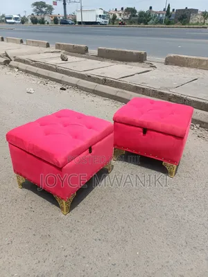 Ottoman Red, With Storage Unit