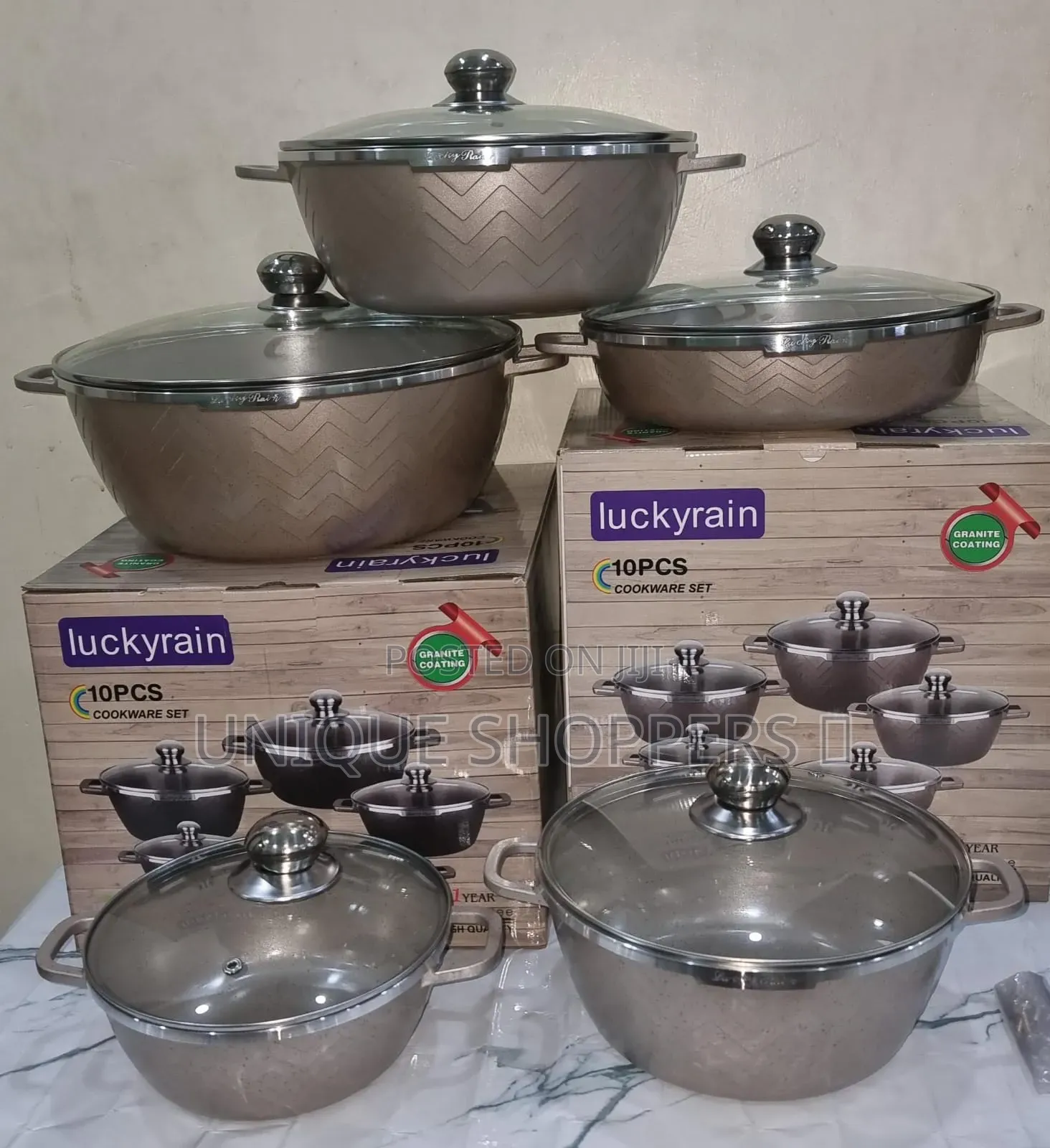 Luckyrain Granite Medium Gauge Cooking Pots
