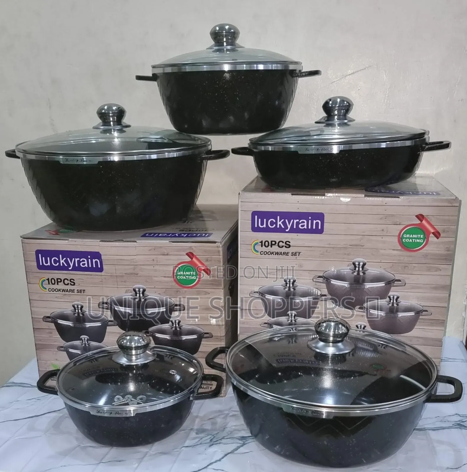 Luckyrain Granite Medium Gauge Cooking Pots