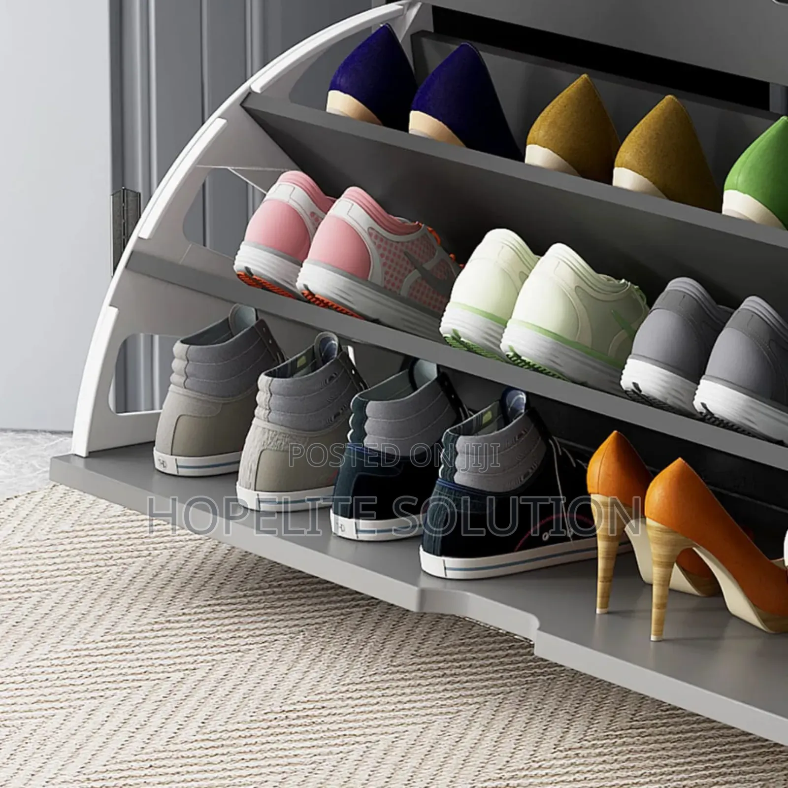 Bucket Flip Shoe Cabinet With Changing Stool