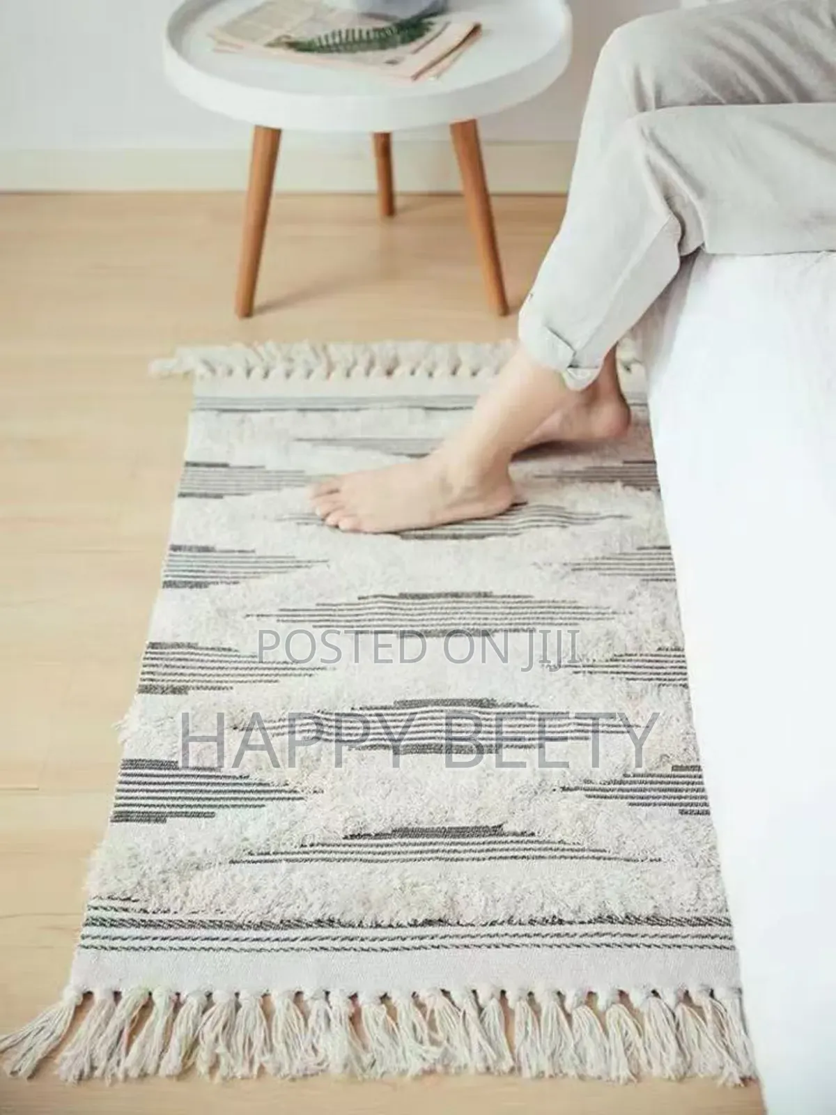 Bohemian Nordic Style Bedroom Rug With Tassel