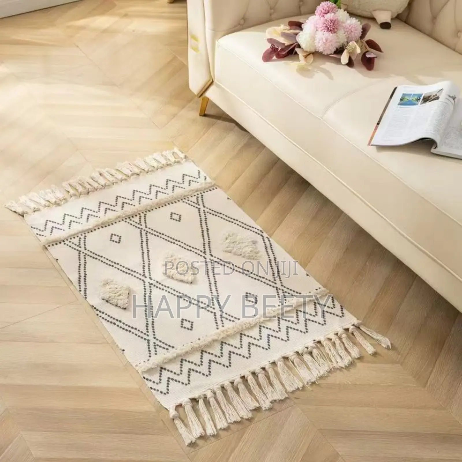 Bohemian Nordic Style Bedroom Rug With Tassel