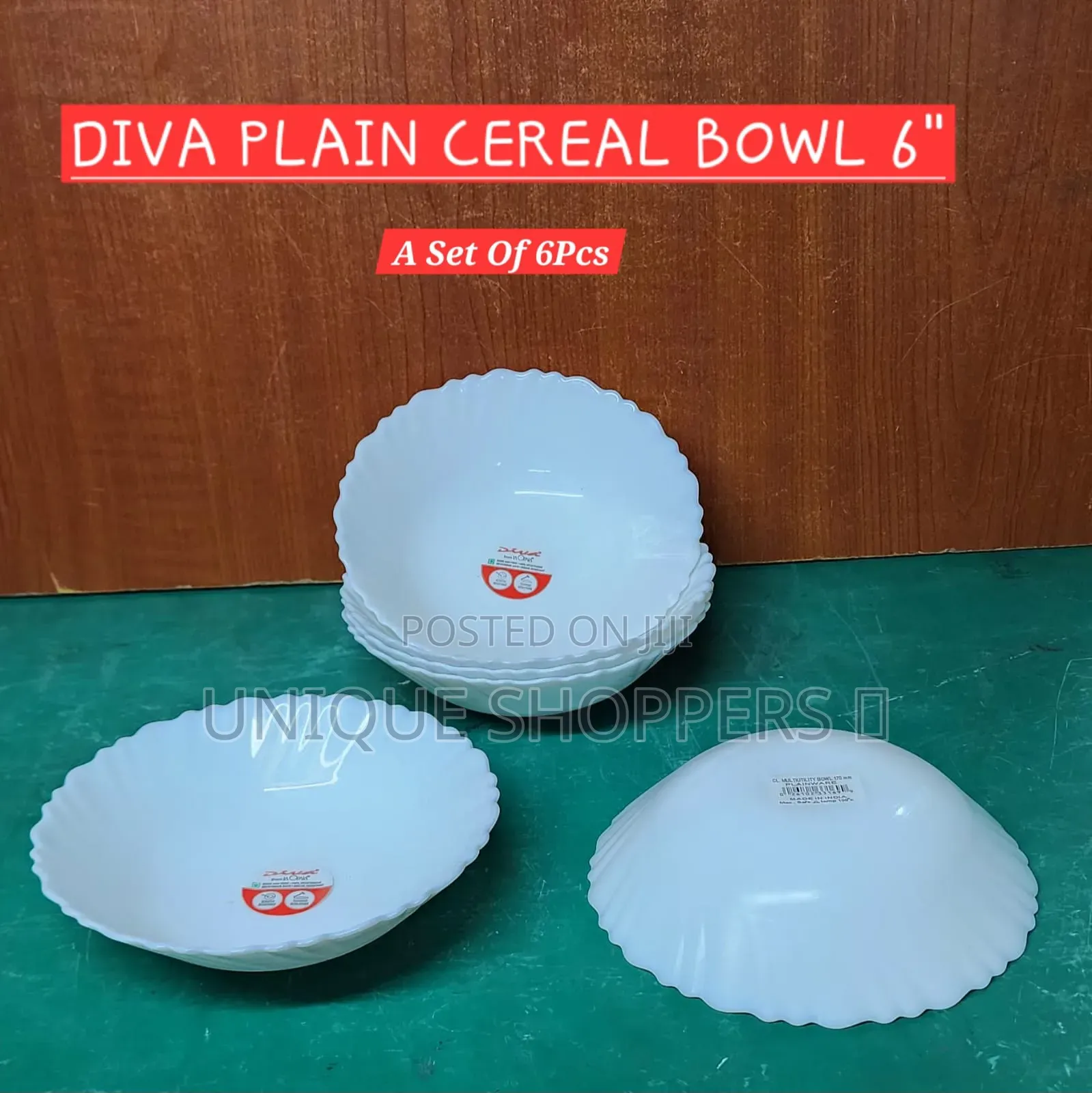 Diva Plain Cereal Bowls – 6” (170mm)** 