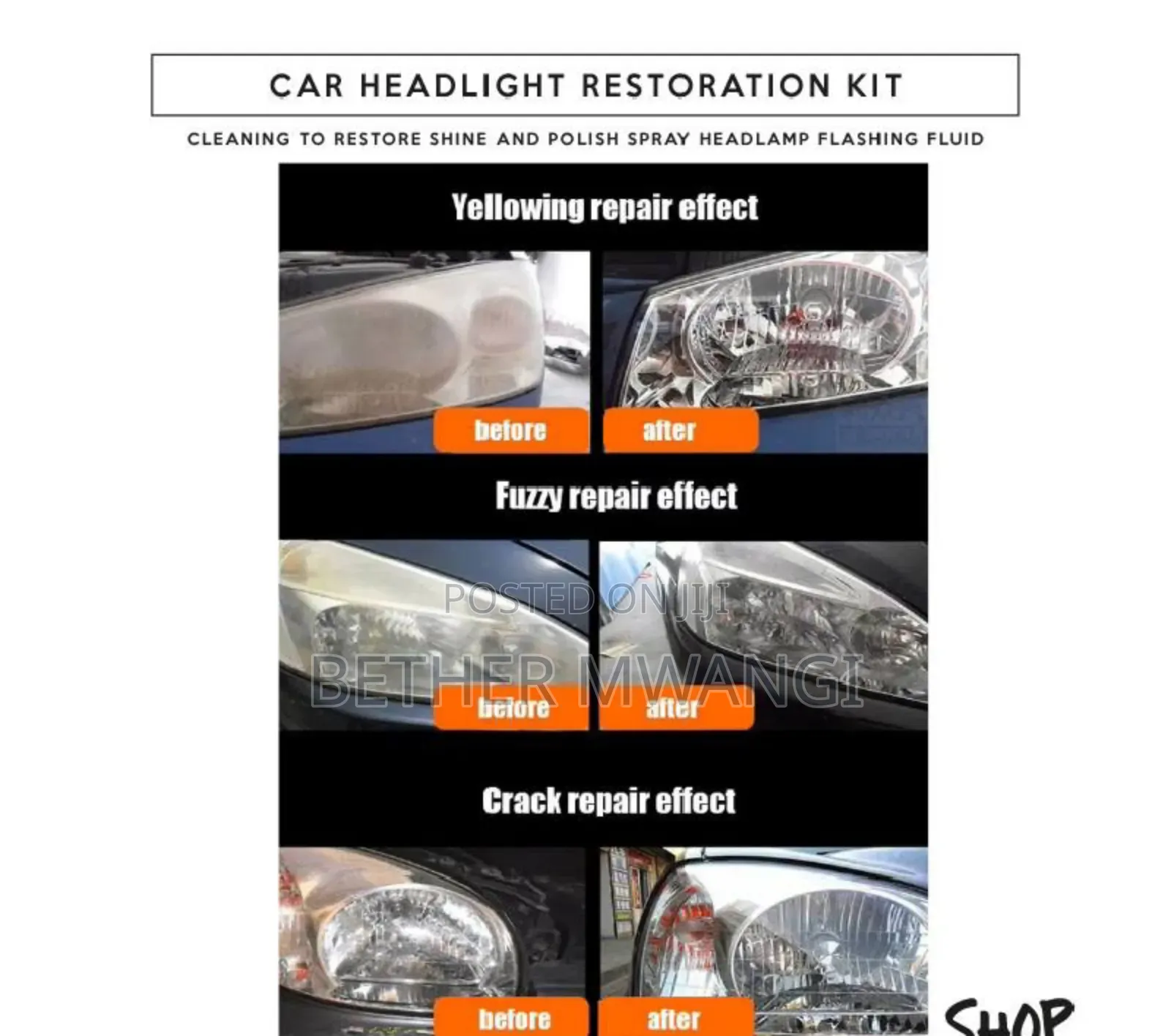 Car Headlight Restoration Kit in Kenya