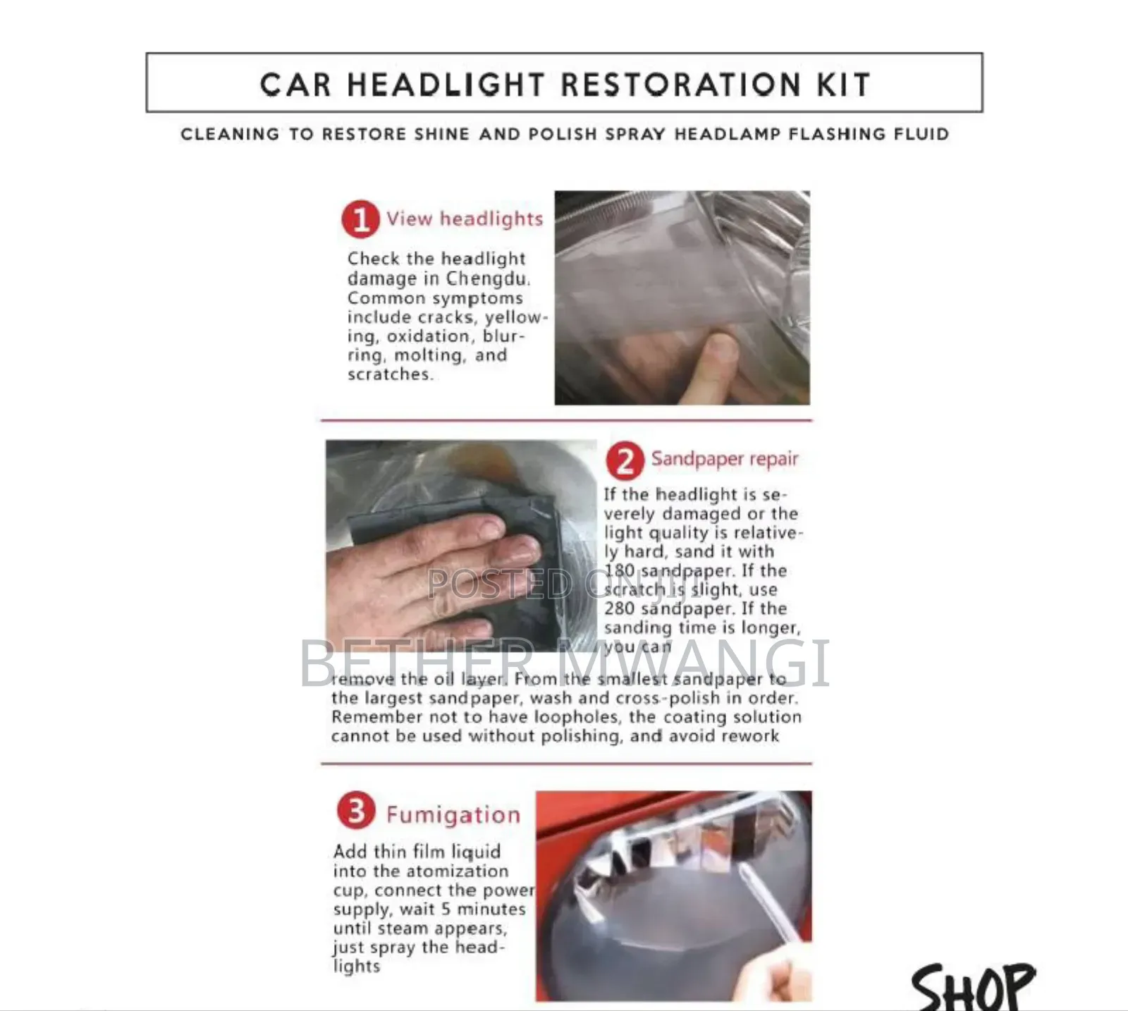 Car Headlight Restoration Kit in Kenya