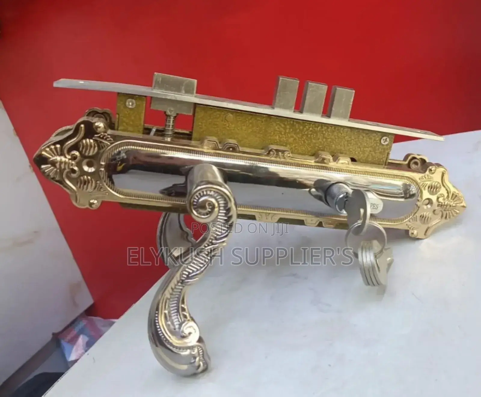 Golden Handle Steel Door Lock