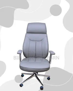 Plush Grey Executive Leather Office Chair — Great for Study or Work