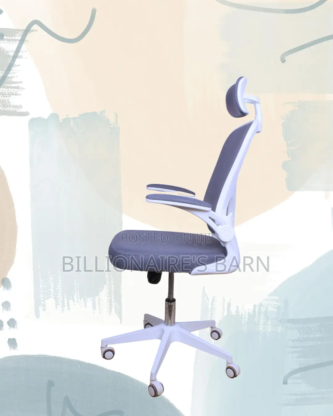 Modern White Ergonomic Office Chair | Nylon Castors