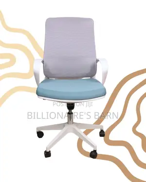 Quiet-Roll White Ergonomic Mesh Office Chair — Strong Stable Base