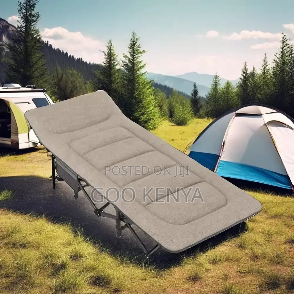 Outdoor Bed; Foldable Metal Frame Camping Cot Bed