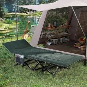 Outdoor Bed; Foldable Metal Frame Camping Cot Bed