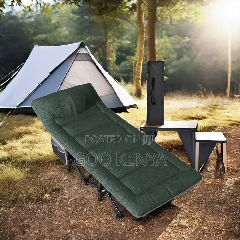 Outdoor Bed; Foldable Metal Frame Camping Cot Bed