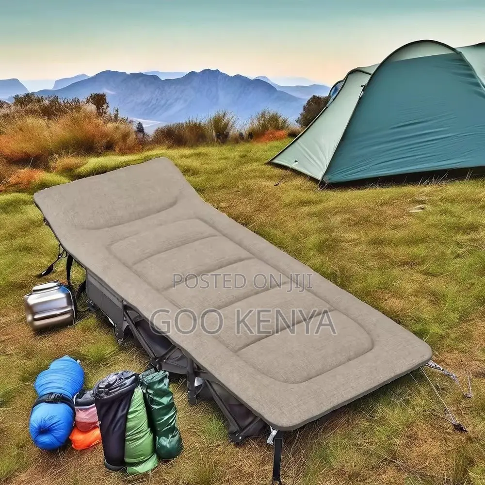 Outdoor Bed; Foldable Metal Frame Camping Cot Bed