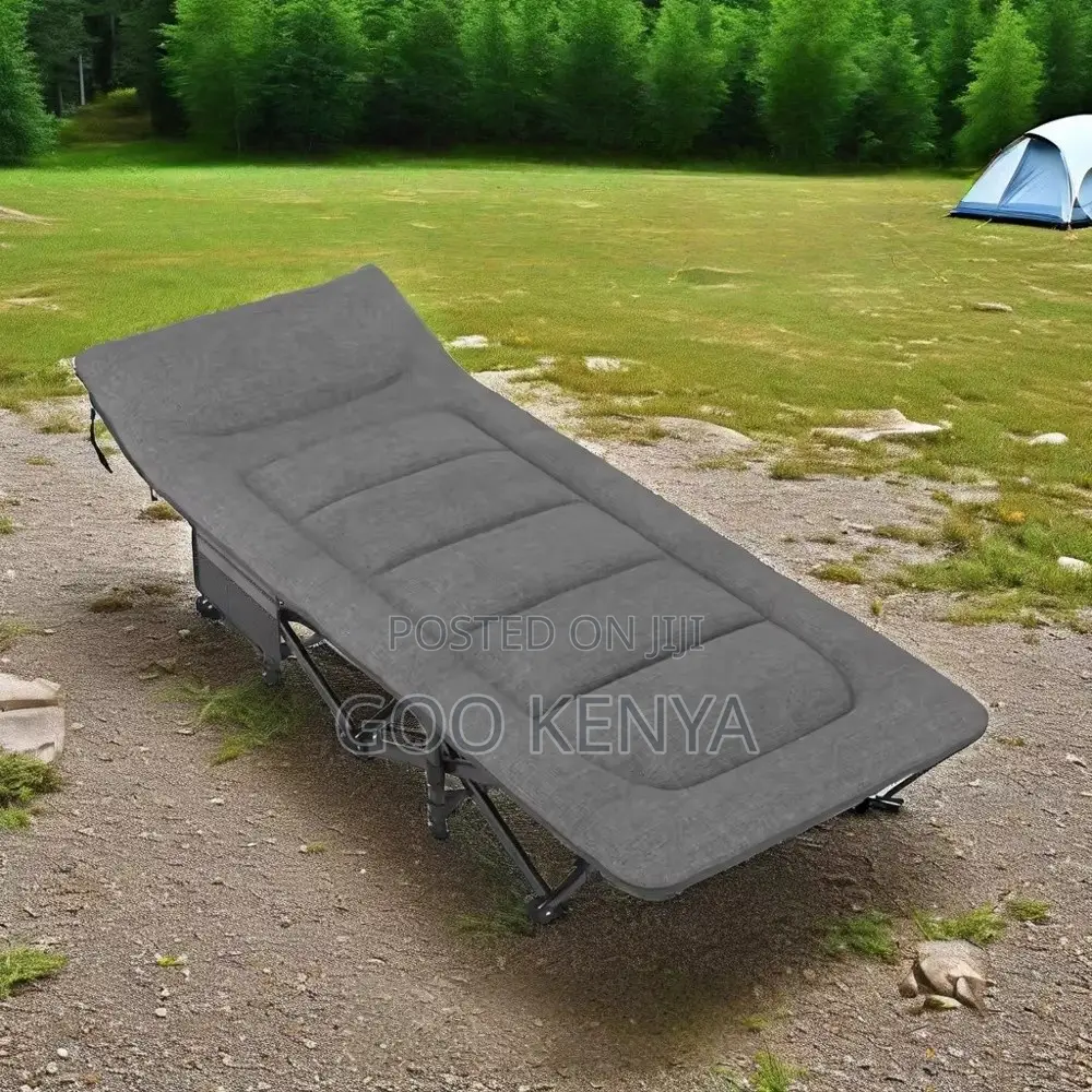 Outdoor Bed; Foldable Metal Frame Camping Cot Bed