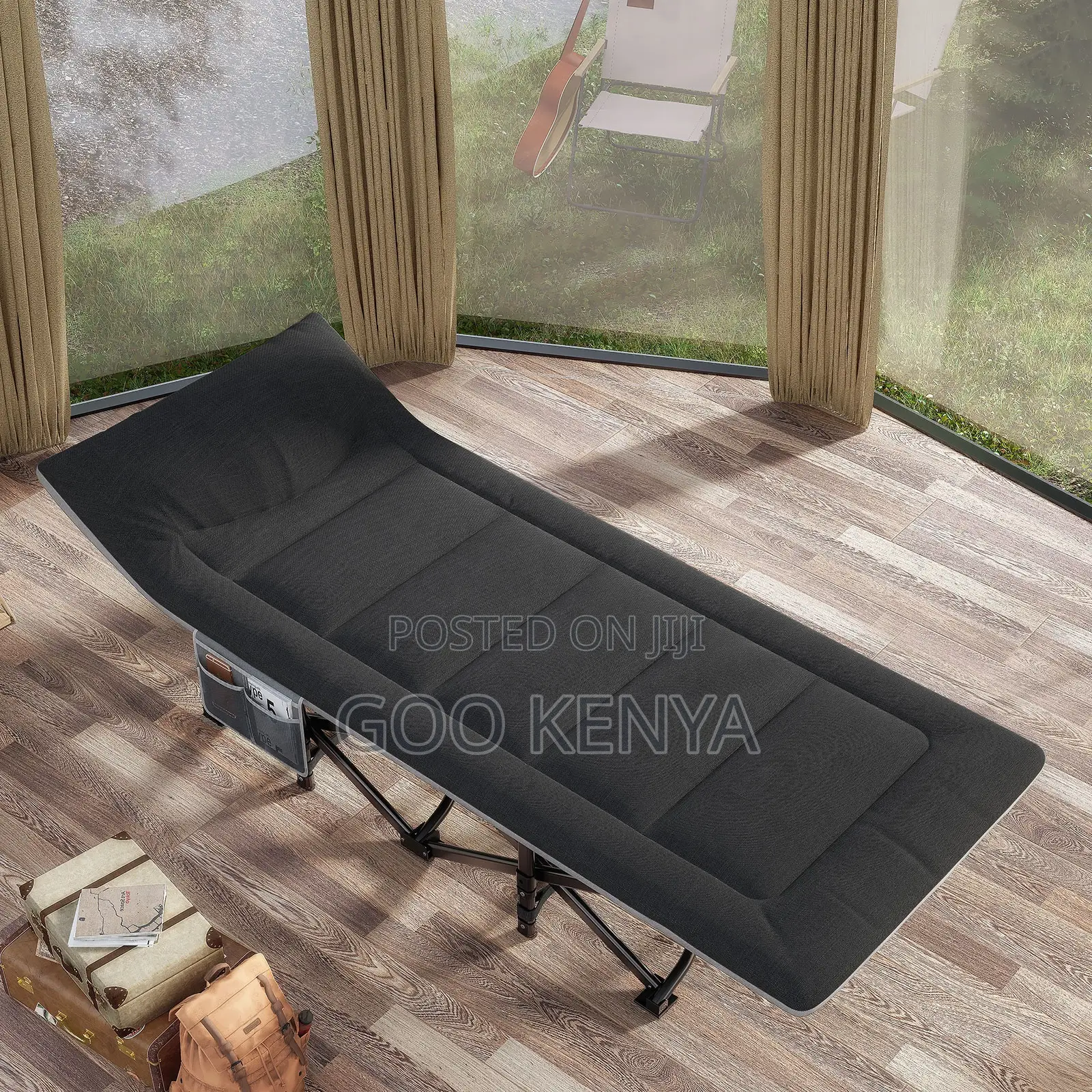 Outdoor Bed; Foldable Metal Frame Camping Cot Bed
