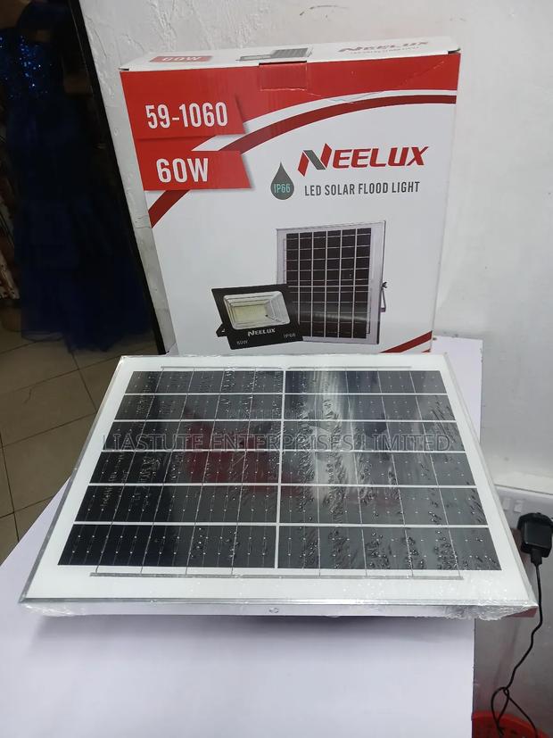 Neelux 60w Led Solar Flood Light With Ip66 Waterproofing, Dc