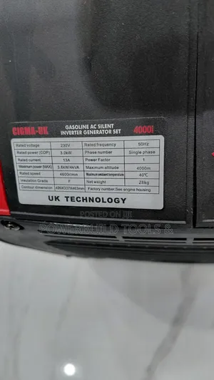 Cigma Uk Silent Inverter Generator 3.6kw/4kva