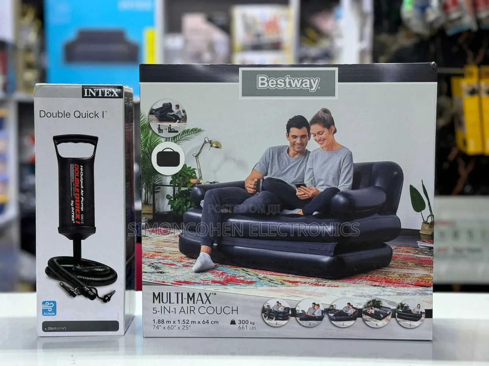5in1 Two Seater Inflatable Sofa With Manual Pump