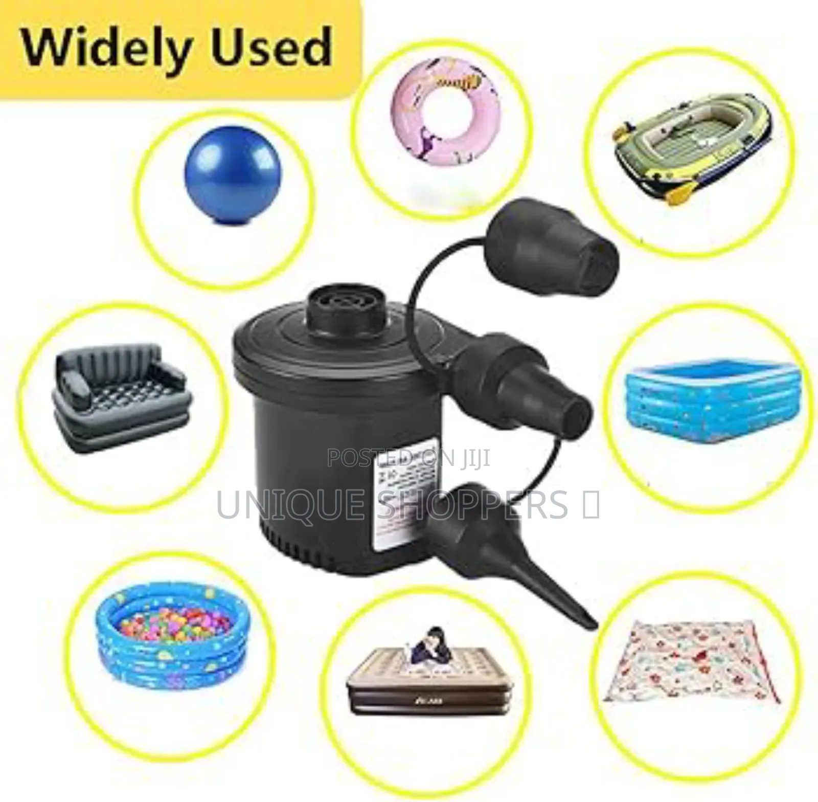 Inflatables Air Pump for Air Mattress With 3 Nozzles, Electric