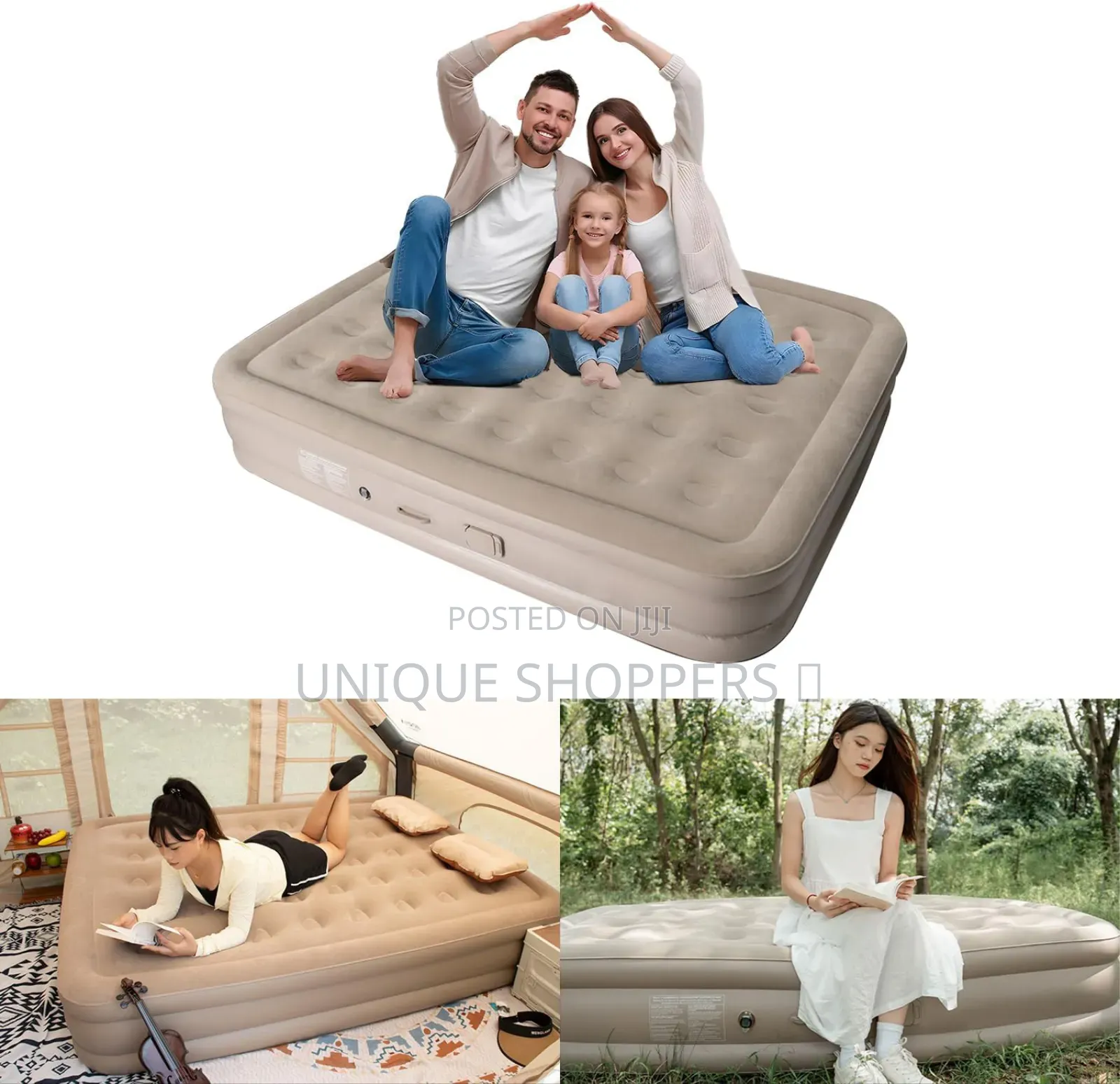 Inflatable Double Queen Size Mattress With Inbult Pump