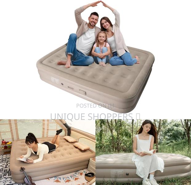 Inflatable Double Queen Size Mattress With Inbult Pump