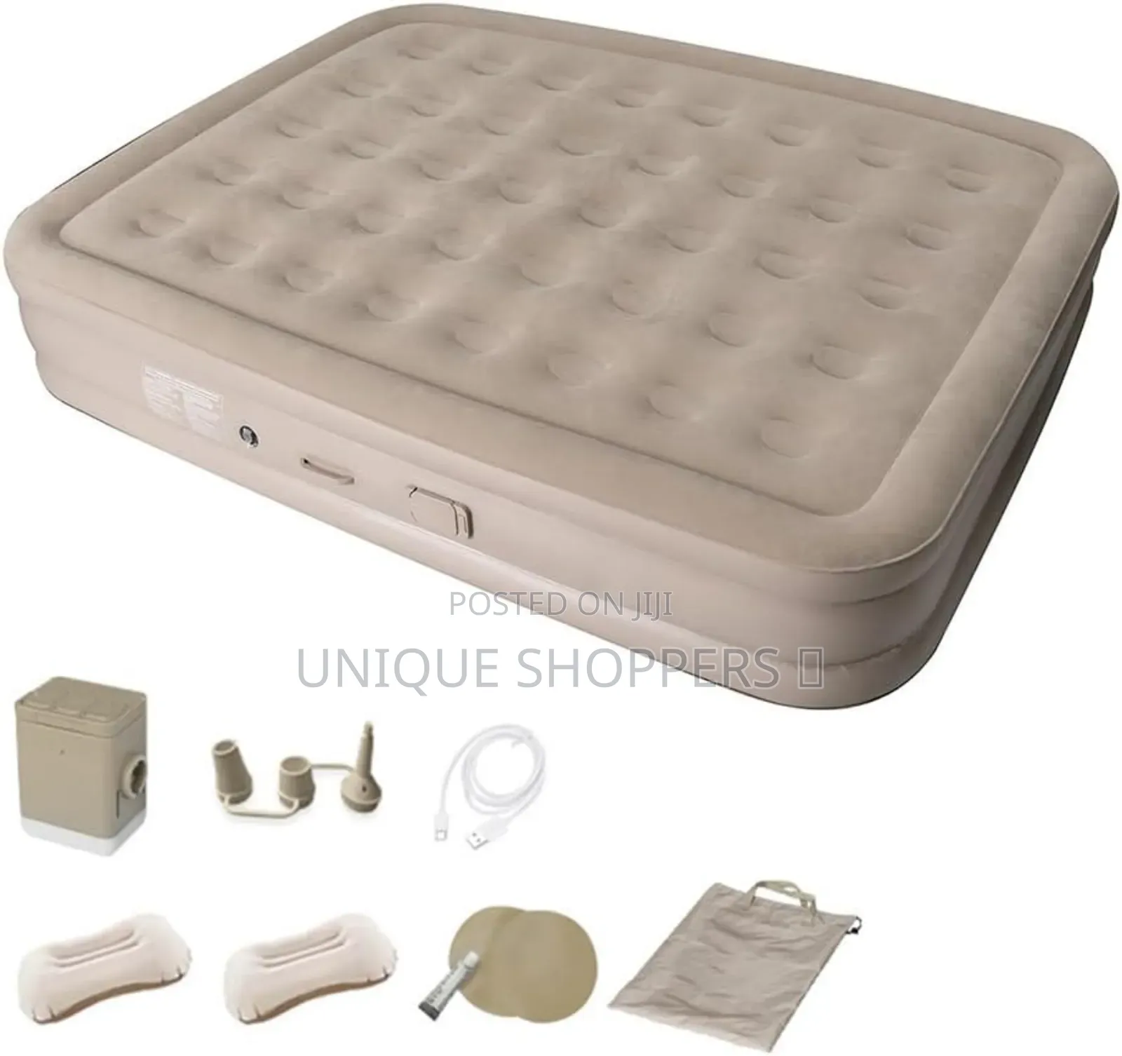Inflatable Double Queen Size Mattress With Inbult Pump