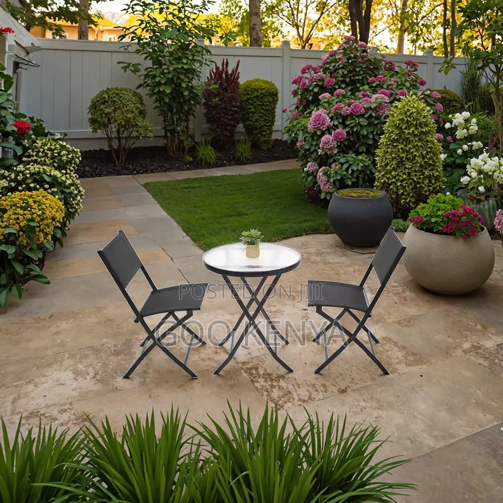 Outdoor Dining Set; 2-Seater Foldable Balcony Dining Set