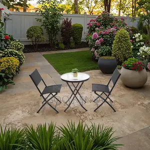 Outdoor Dining Set; 2-Seater Foldable Balcony Dining Set