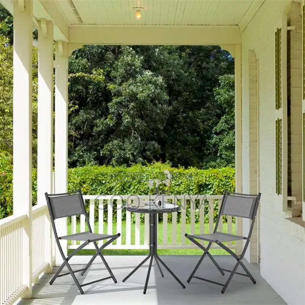 Outdoor Dining Set; 2-Seater Foldable Balcony Dining Set