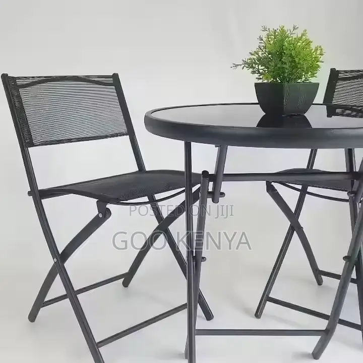 Outdoor Dining Set; 2-Seater Foldable Balcony Dining Set